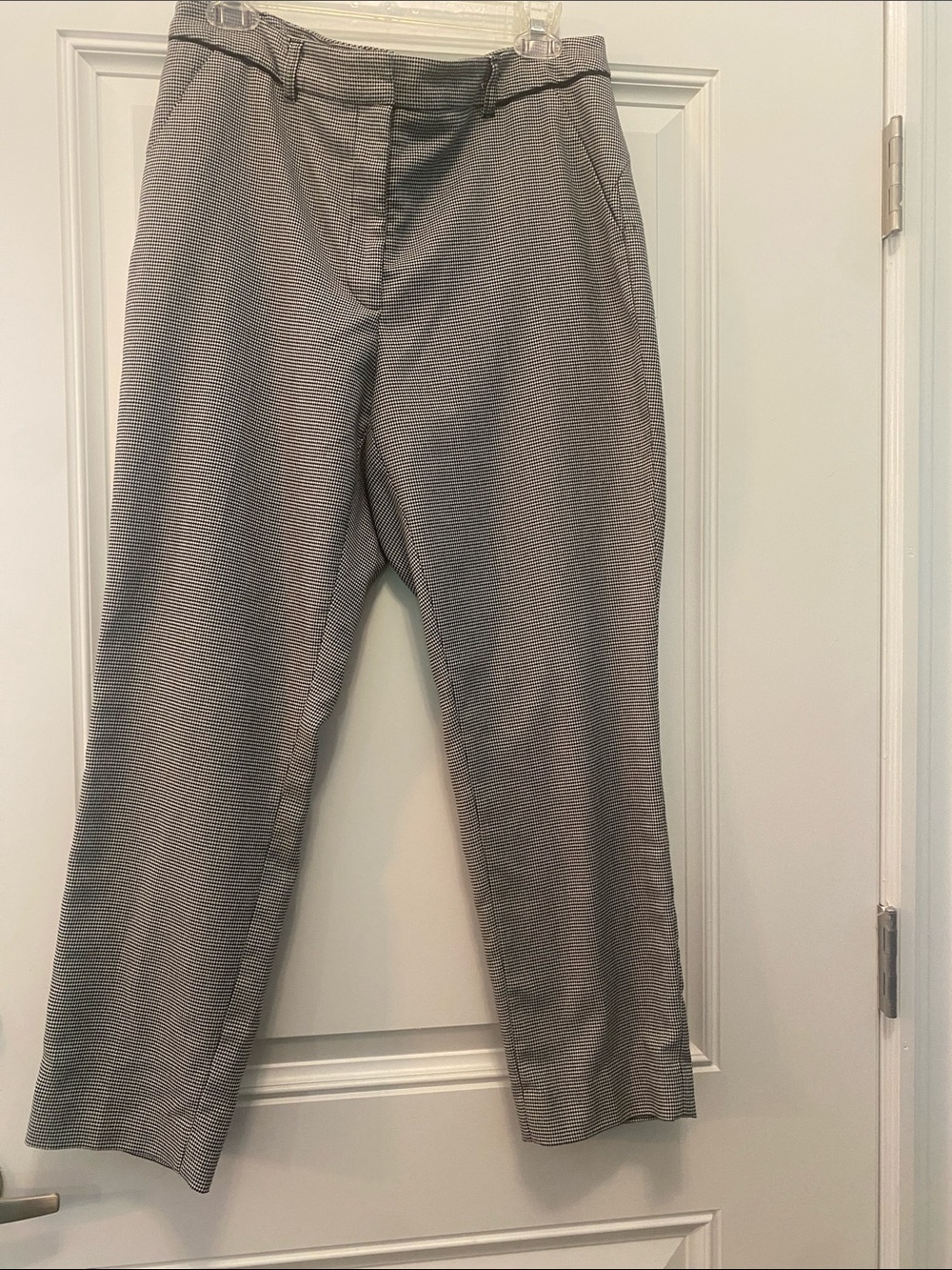 White House Black Market Women's Straight-Leg Dress Pants in BLK/WHT Check